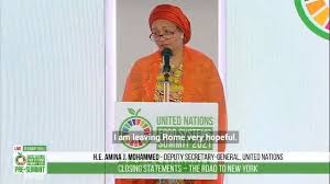 Amina J Mohammed On Twitter I Am Leaving Rome Very Hopeful We Demonstrated That Only By Working Together As One People In Solidarity Can We Work For A Sustainable And