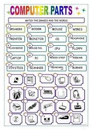 Worksheets Worksheet Printable Computer Teachers Match Parts Free Made The Esl New B In 2020 Computer Science Lessons Computer Basics Computer Lab Lessons