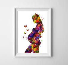 Birthday Gift For Pregnant Wife India Pin On Watercolor Prints