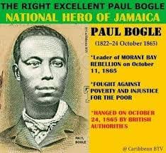 Black History Fact!!! #activist Paul Bogle was born in 1822 in St. Thomas  Parish, Jamaica. He was a Baptist deacon, farmer, and a key figure in  Jamaican history, particularly known for his