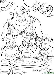 In the first shrek movie, the three little pigs and the bad wolf appear with many other fairy tale animals who were banished by lord farquaad 3. Online Coloring Pages Coloring Page Shrek And The Three Little Pigs Cartoon Character Download Print Coloring Page