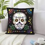 Gepersonaliseerde Mexicaanse Bloemen Suiker Schedel Kussenhoes met Naam  Gotisch Home Decor Dag van de Doden Cadeau voor Familie - CALLIE