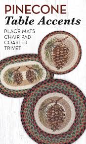 Choose from a wide range of different styles, colours and materials. Table Settings With A Pinecone Theme Place Mats Trivets Coaster And Chairpad Great For A Cabin Or Rust Rustic Themed Decor Placemats Outdoor Table Settings