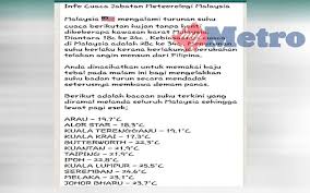 Explore tweets of malaysia hari ini @msiahariini on twitter. Mana Ada Sampai 14 2 17 3 Darjah Celsius