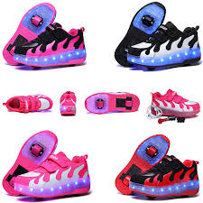 Kids Glowing Sneakers With Wheels Led Lights Up Shoes Girl Roller Led Lighting Shoes Child Sports Boy Luminous Sneaker Eu 28 42 Running Shoes Aliexpress