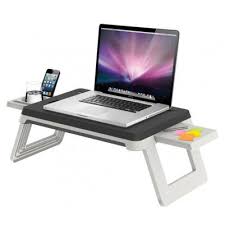 Todeco Table Portable Pour Ordinateur Plateau De Lit Pliable Materiau Bambou Taille Du Bureau 55 1 X 35 1 Cm Bureau Reglable Avec Trous D Aeration Housewares Design Laptop Presents For Men