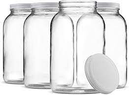 Paksh Novelty 1 Gallon Glass Jar Wide Mouth With Airtight Metal Lid Usda Approved Bpa Free Dishwasher Safe In 2021 Gallon Glass Jars Glass Jars Glass Jars With Lids