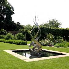 This artwork has been was designed by famous metal sculptor nicholas yust, specializing in abstract metal art and modern feng shui. Landscape Decoration Large Stainless Steel Art Sculptures For Sale