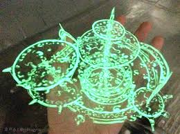 倉戸みとの創作ノウハウ共有サイト【黒の錬金術学会】: プラ板+蓄光塗料=「空中魔法陣」の作り方