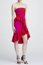 Marchesa Notte N28c0786 Fuchsia Pink Strapless Hi Lo Cocktail Dress Poshare Dresses Designer Dresses Online Printed Gowns