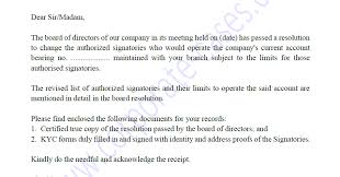 Request letter for address change. Covering Letter To Bank For Change In Authorised Signatory