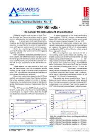 Orp Millivolts The Sensor For Measurement Of Disinfection