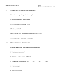 Types of chemical reactions worksheet (verge).doc. Unit 1 Introduction To Chemistry