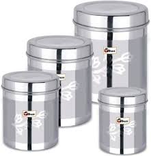 At the container store, you can even find the perfect trash can or step can, with an unmatched selection of durable, handsome. Ebun Stainless Steel Containers For Kitchen Storage Laser Floral Design Steel Dabba Set For Kitchen Combo