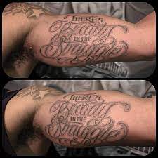 And through the rivers, they shall not overwhelm you; Street City Tattoos Auf Twitter There S Beauty In The Struggle Did This Dope Lettering Mash Up On The Good Homie Phillyfresh77 Today Great Q Http T Co Q7s5rfveh8