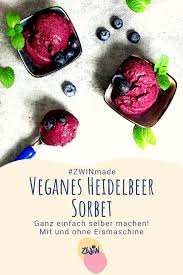 Veganes Heidelbeer Sorbet Ganz Einfach Selber Machen Mit Ohne Eismaschine Zwinmade In 2020 Sorbet Eis Selber Machen Eis