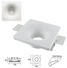 I faretti da incasso da soffitto sono una fonte di luce montata direttamente nel soffitto. 1x Portafaretto In Gesso Da Incasso Controsoffitti Quadrato 120x50mm Per Faretti Diam 50mm Gu10 Gu5 3 Colore Bianco Portalampada Gu10 Eurocali Illuminazione Per Interni Illuminazione Bepco Ee
