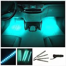 Ej S Super Car 4pc Car Interior Decoration Atmosphere Light Led Car Interior Lighting Kit Waterproof Interior Atmosphere Neon Lights Strip For Car Light Blue Car Interior Decor Car Interior Car Accessories