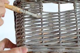 Tape off any area of the basket that you do not want to get paint on. How To Create An Aged Driftwood Finish On Baskets Painting Wicker Furniture Painted Wicker Wicker