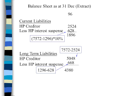 Dr hire purchase interest (current asset). Hire Purchase Accounts Hire Purchase Hire Purchase Hp Is One Of The Payment Methods Of Which The Buyer Use The Goods Without Immediate Full Settlement Ppt Download
