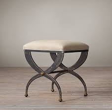 19th C French S Curve Upholstered Stool End Of Bed Seating Upholstered Stool Traditional Design Living Room