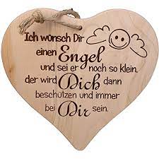 Dekofant Schilder Mit Spruchen Holz Herz Form Ich Wunsch Dir Einen Engel Und Sei Er