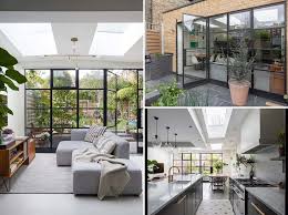 Recently, interior designers have started to favor more open and spacious floor plans, more natural lighting, and an airier feel in rooms. Large Skylights Add Natural Light To This Home Addition That Allowed For A New Living Room Dining Room And Kitchen