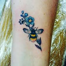 Search for other florists close to My Own Tattoo Inked By Devilsdaughtertattoo Of Angel Tatau In Retford The Bee Is My Nickname The Flow Bee And Flower Tattoo Flower Wrist Tattoos Bee Tattoo