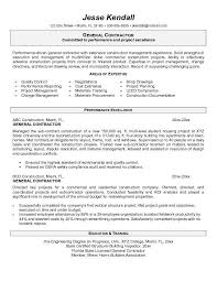 general contractor resume free resume