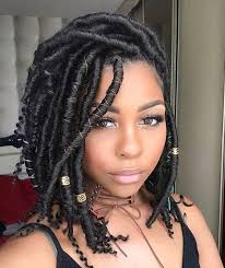 Black And Blonde Faux Locs Bob Pin On Braids