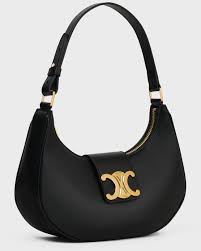 Túi kẹp nách Celine Ava Triomphe Soft Shoulder and Hand Carry Bag in Black  Smooth Calfskin màu Đen