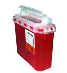 If yours is one of the round 5ltr ones, you could try inserting a screwdriver blade (even better a paint scraper) between the sliding cover and . Amazon Com Bd Style 5 4 Qt Sharps Disposal Container Oakridge Products Touchfree Rotating Lid Health Household