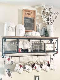Maybe you would like to learn more about one of these? Rustic Farmhouse Rae Dunn Coffee Bar With Hobby Lobby Shelf Kitchen Decor Hobby Lobby Farmhouse Bathroom Decor Farmhouse Kitchen Decor