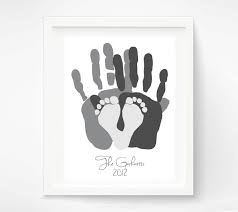 Personalized Family Portrait Handprint Footprint Family Etsy Baby Footprint Art Gifts For New Dads Baby Crafts