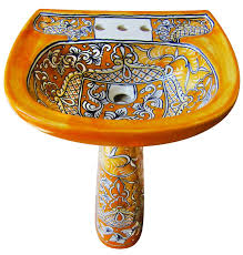 mexican talavera pedestal sink