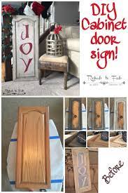 Diy Christmas Joy Sign Made From A Old Kitchen Cabinet Door Done By Rehab To Fab Door Crafts Christmas Diy Christmas Crafts