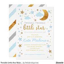 Twinkle Little Star Baby Shower Invitation Boy Blu Zazzle Com Star Baby Shower Invitations Blue Baby Shower Invitations Baby Shower Invitations For Boys