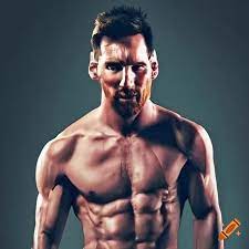 Strong muscles of messi on Craiyon