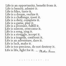 Mother Teresa Think Happy Thoughts Poems About Life Quotes