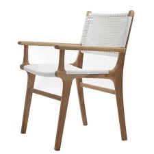 Our andorra rattan dining chair is handmade of natural rattan wrapped around an iron frame. White Open Weave Rattan Teak Dining Chair The Grey House