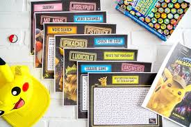 The set includes facts about parachutes, the statue of liberty, and more. Pikachu Movie Activity Sheets Made With Happy