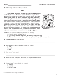 Supports her blankets with newspapers so as not to. Water Reading Comprehension Passage With Questions Printable Texts Skills Sheets