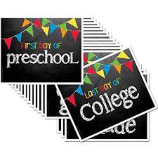 First Day And Last Day Of School 8x10 Photo Prop Signs Entire Series Preschool College Primary Color Fl School Signs Kindergarten First Day 1st Day Of School
