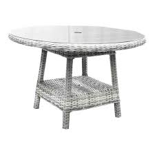 Phoenix white round aluminum outdoor dining table. South Beach Outdoor Wicker 47 Inch Round Dining Table Tb9844 By Beachcraft