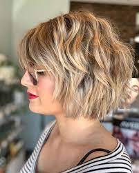 Blonde Shaggy Bob In 2021 Short Summer Hair Chin Length Hair Short Hairstyles For Thick Hair