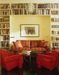 Library Sitting Room Like That A Focal Point Was Created Inside The Shelves Home Library Rooms Home Home Library Design