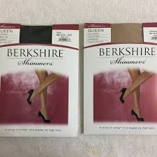 2 Pk Berkshire Shimmer Stockings Nylons New Queen