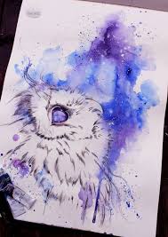 Athena Owl Drawing With Water Colors Google Search Owls Drawing Art Art Drawings