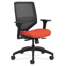 This high back mesh office chair with a headrest comes fully loaded with a set of 6 way adjustable arms, adjustable headrest, lumbar support device, and a modern look that's ready to earn your executive interior the compliments it deserves. Saturn Mesh Back Office Chair In Orange Eurway
