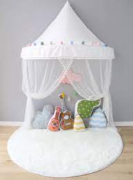 Nordic Children Tent Indoor Princess Game House Hanging Mosquito Nets Bed Curtain Bedside Book Corner Cotton Baby Bedding Sets Childrens Tent Boys Room Decor